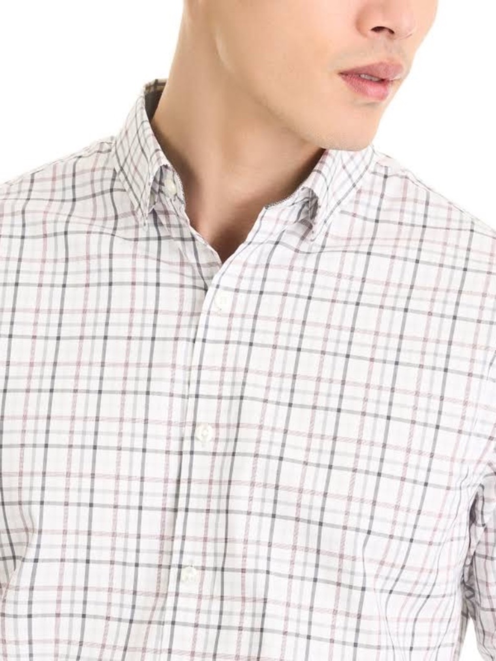 Van Heusen Mens Iron Gate Plaid Long Sleeve Slim Fit Button-Down Shirt